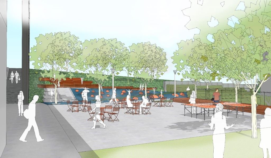 Rendering of the Plaza for Maillardville Community Centre