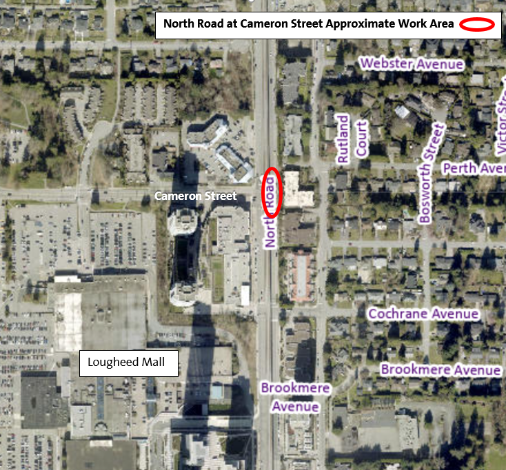 North Road at Cameron Street Location Map