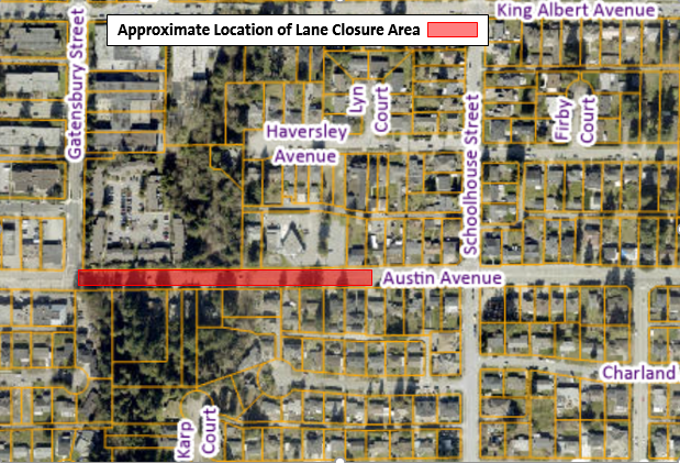 Lane Closure Area Location Map Austin Avenue
