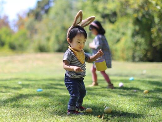 Boy Hunting for Easter Eggs