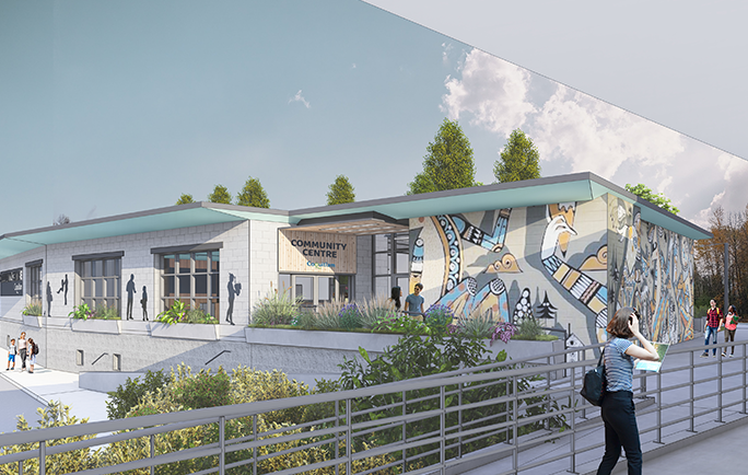 Town Centre Park Community Centre Entry Rendering