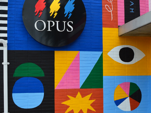 Mural outside of Opus