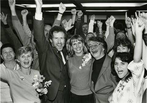 John Cashore celebrating an election win F59-S02-F59.002