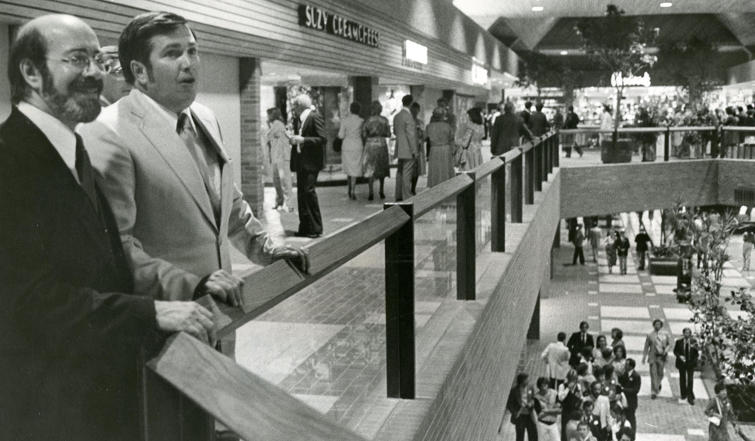 Ira Young and Jim Tonn Survey the Coquitlam Centre on Opening Day (JPG) Opens in new window