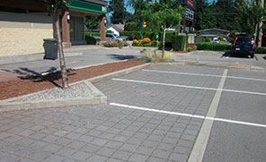 Parking Lot at Como Lake Village Shopping Centre